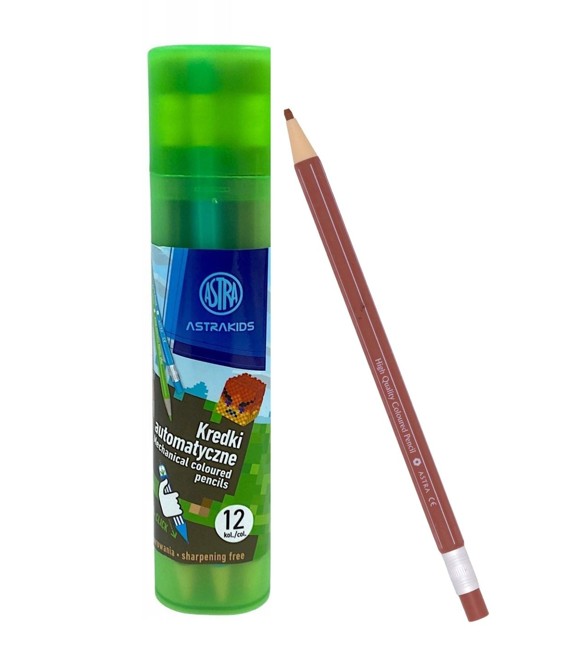 Kredki automatyczne bez temperowania ASTRAKIDS PIXEL ONE 12kol w tubie 312025902